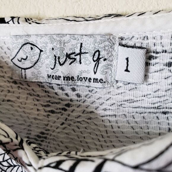 Just G. Cold Shoulder Black & White Fit & Flare Mini Dress - Picture 5 of 5